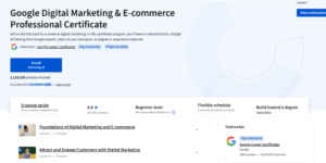 Digital Marketing & E-Commerce by Google on Coursera